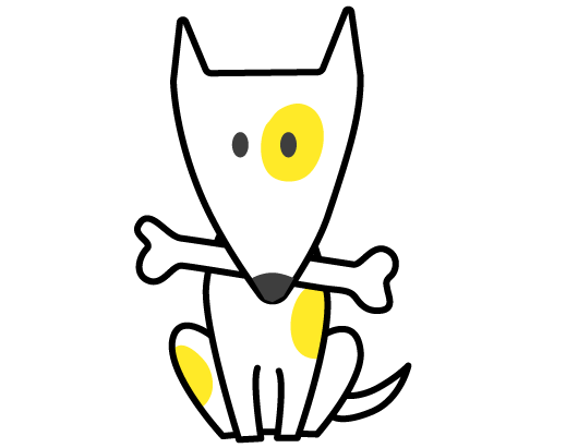 Custard the T4G dog carrying a bag